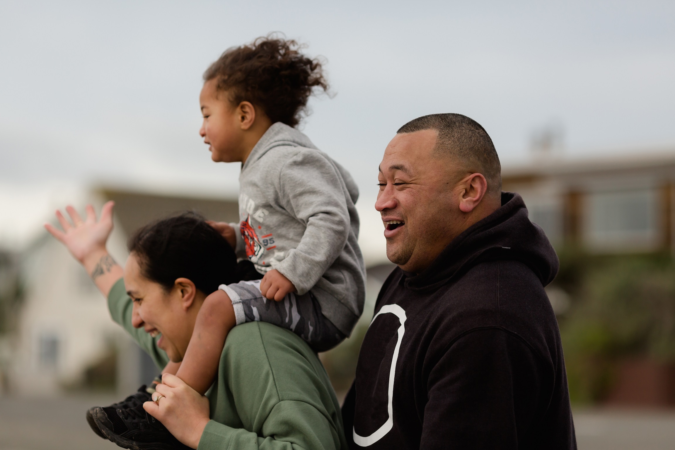 Whanau at the beach 2